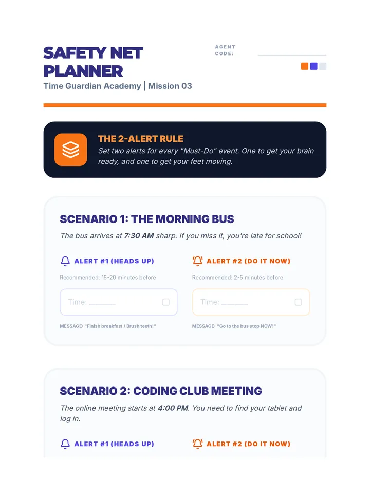 Safety Net Planner Worksheet