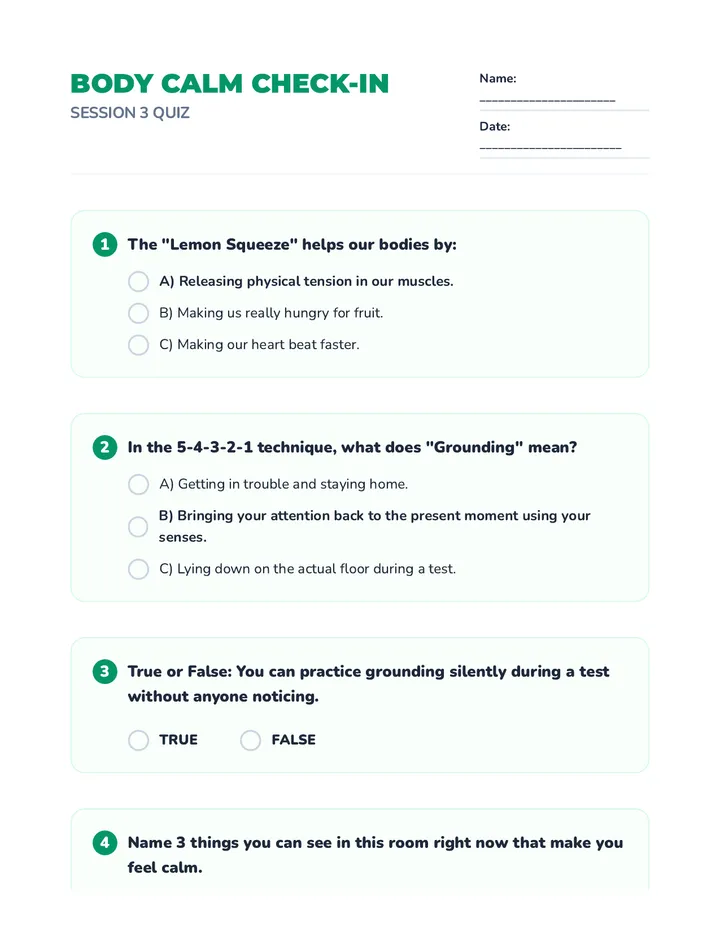 Body Calm Quiz
