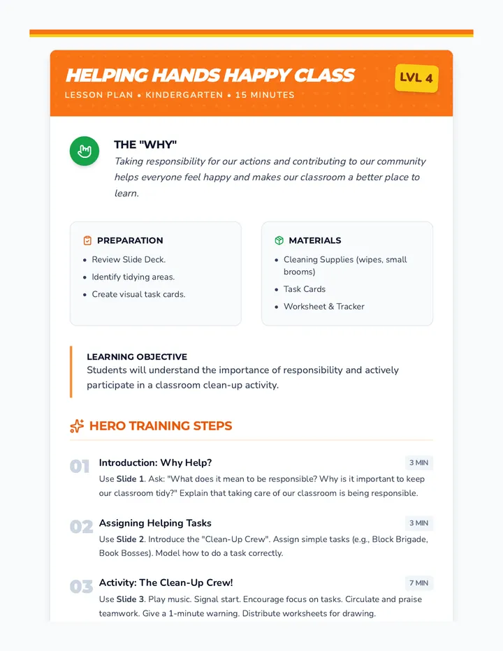 Helping Hands Lesson Plan