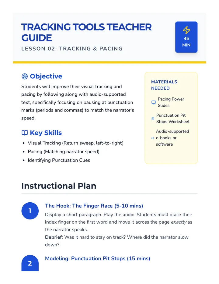 Tracking Tools Teacher Guide