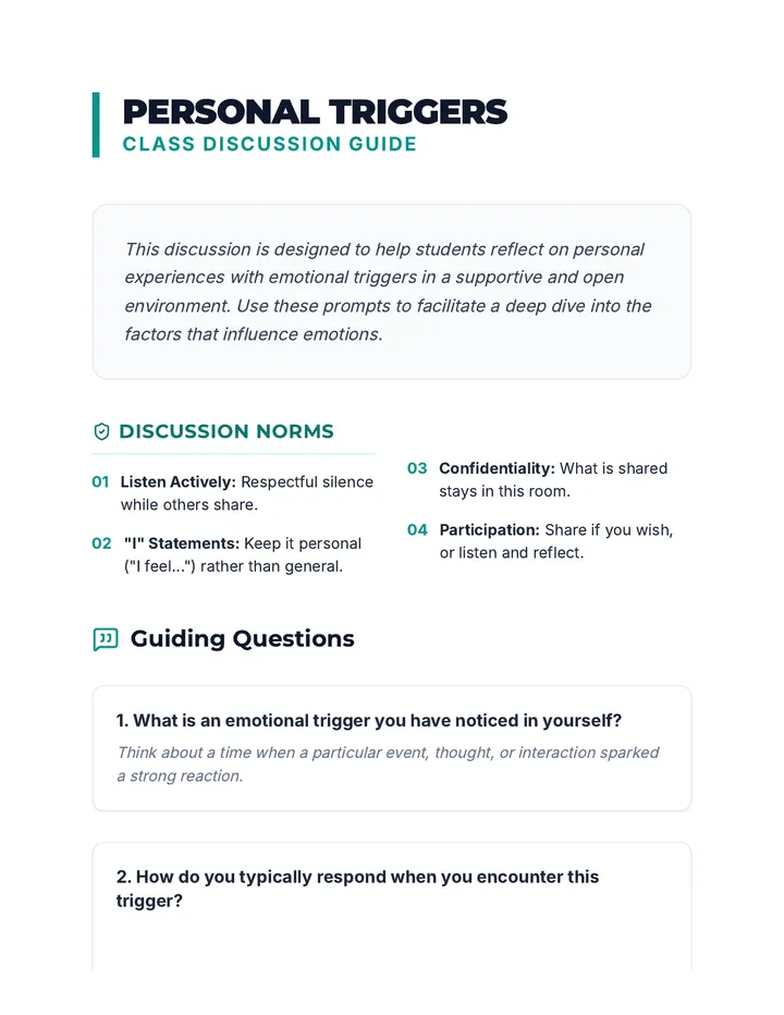 Personal Triggers Discussion Guide