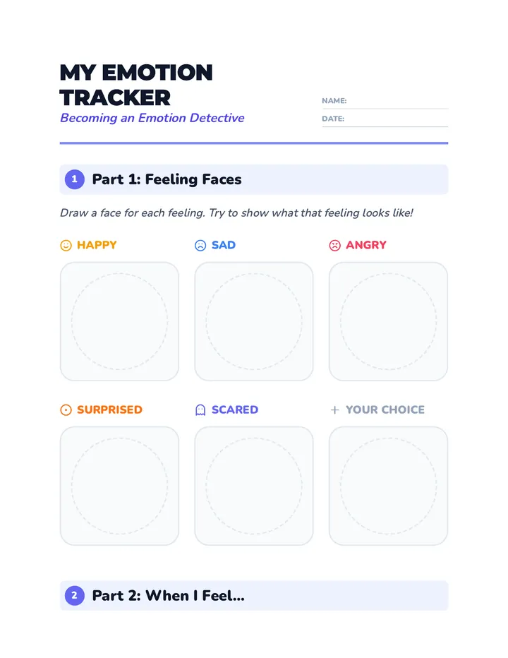 My Emotion Tracker Worksheet
