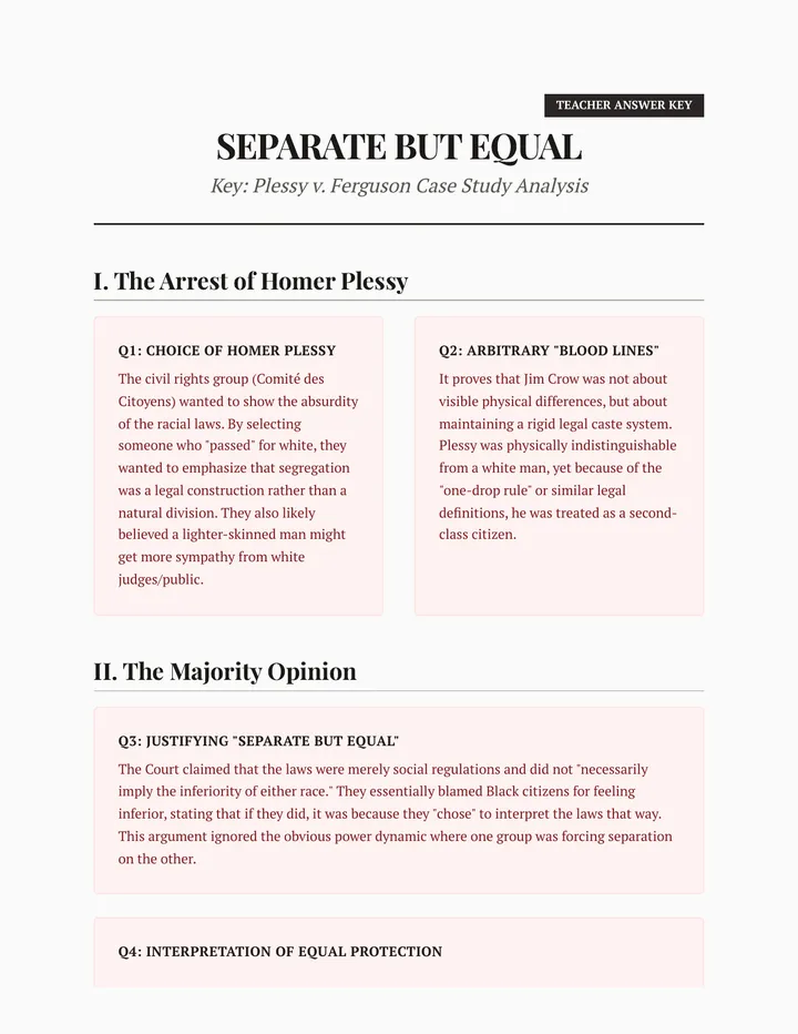 Plessy Case Study Key