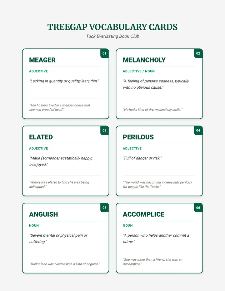 Everlasting Vocab Cards Activity
