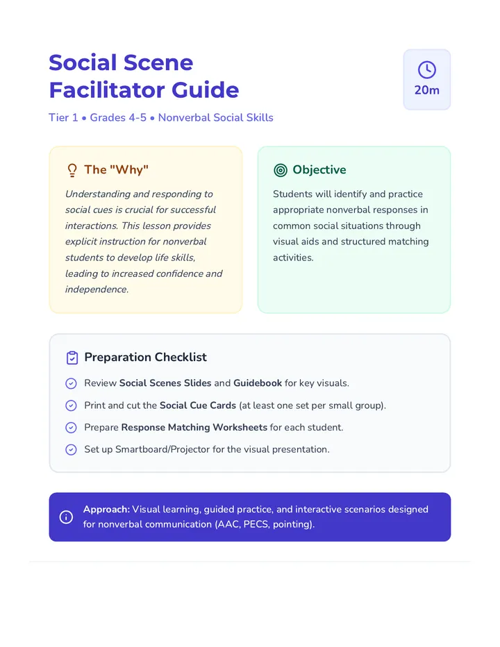 Social Scene Facilitator Guide