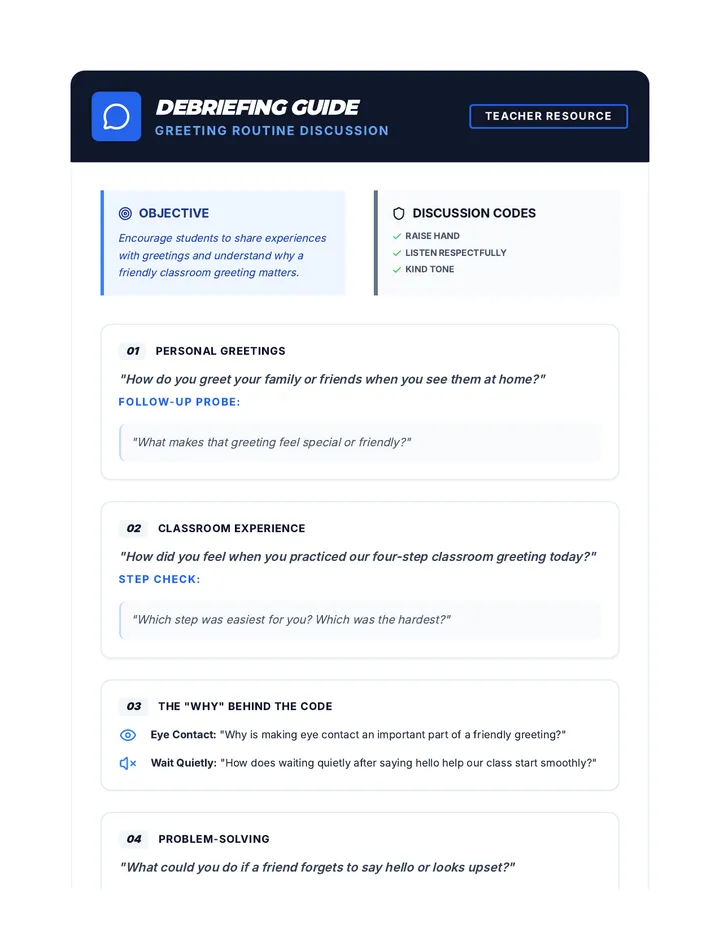 Greeting Routine Discussion Guide
