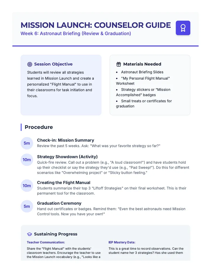 Astronaut Briefing Counselor Guide