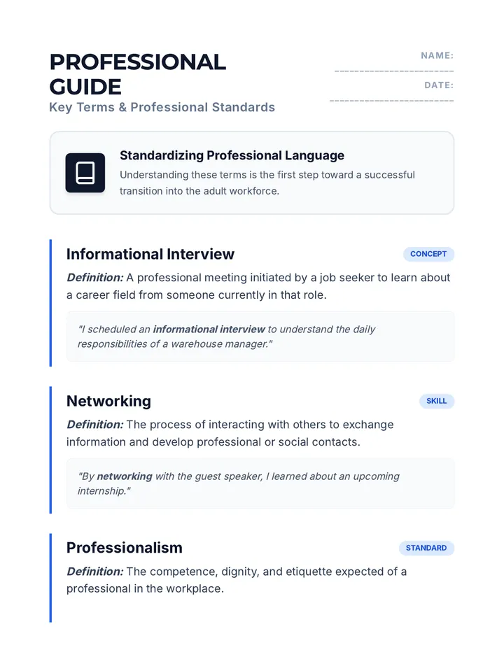 Professional Vocabulary Guide