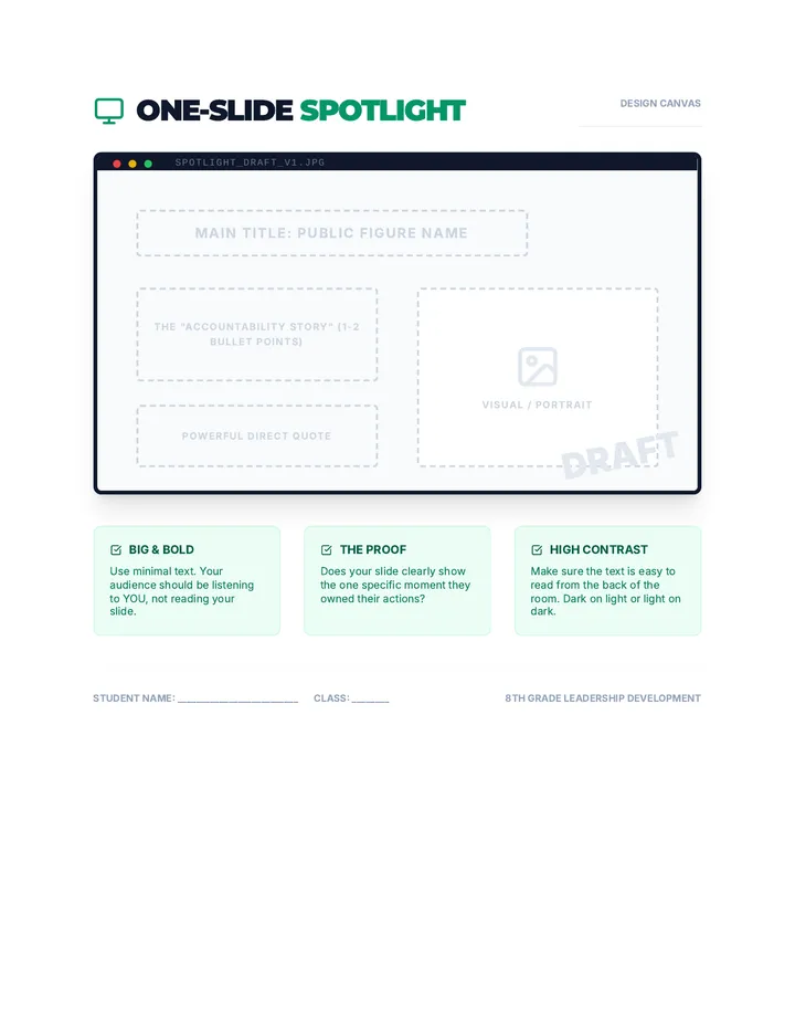 One Slide Spotlight Template