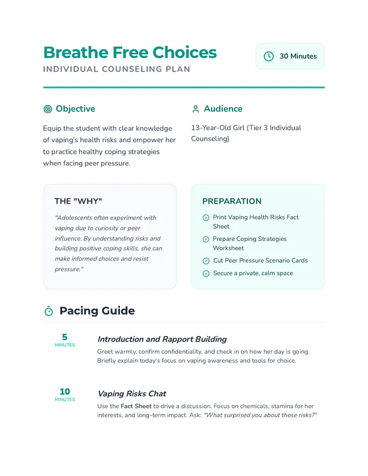 Breathe Free Choices Plan