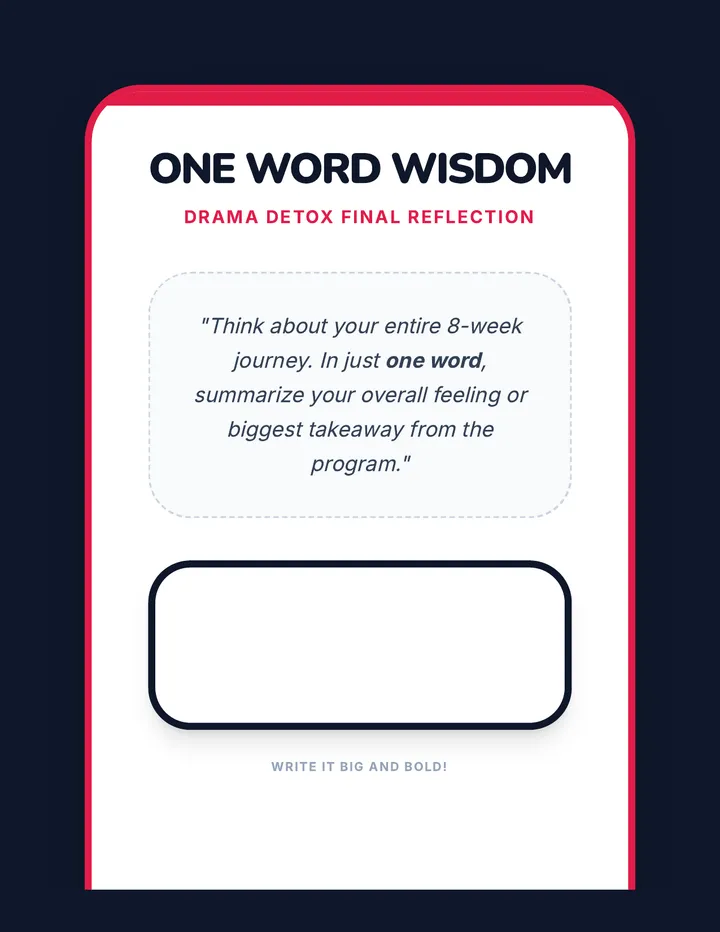 One Word Wisdom Cool Down