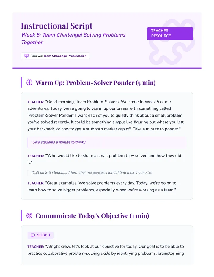 Team Challenge Script