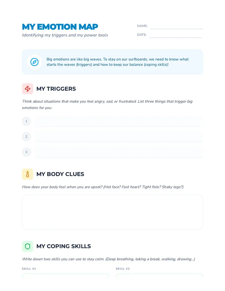 Identifying Triggers Worksheet