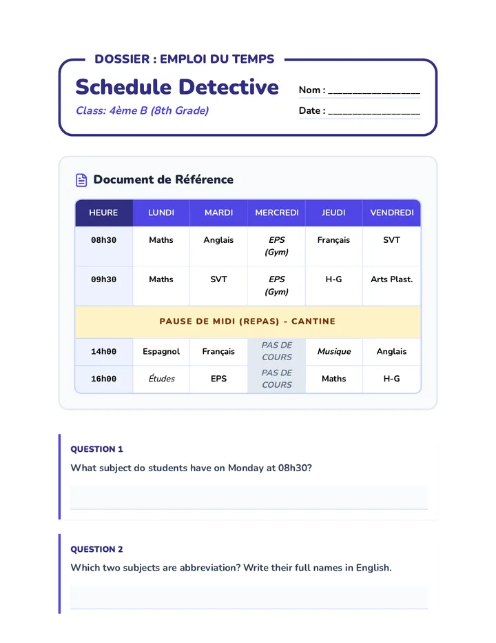 Schedule Detective Activity