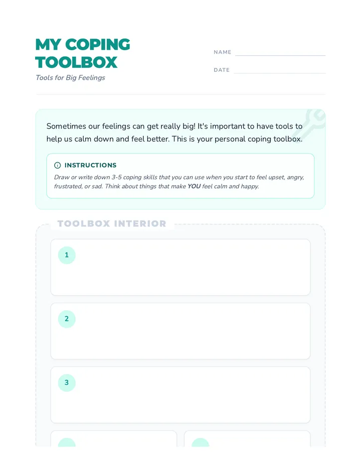 My Coping Toolbox Activity
