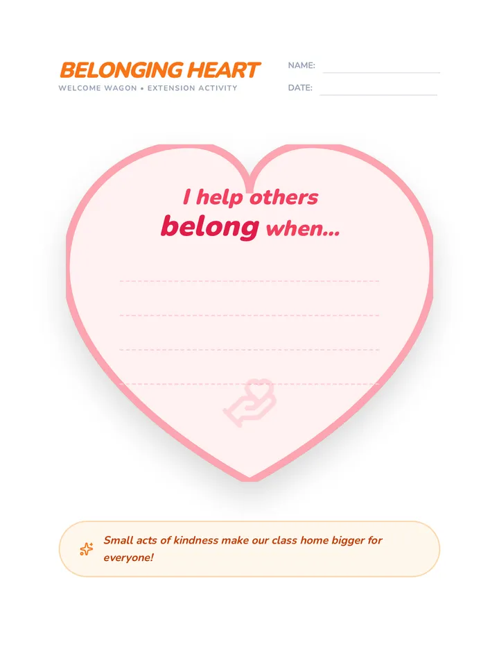 Belonging Heart Worksheet