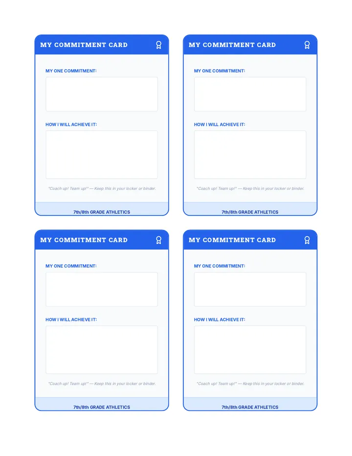 Commitment Card Handout