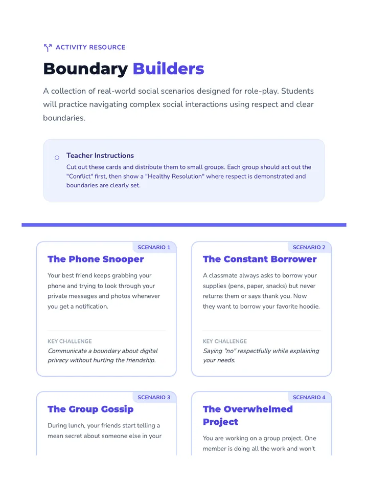 Boundary Builders Scenario Cards