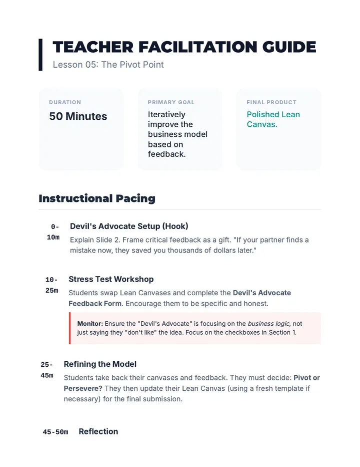 Refinement Teacher Guide