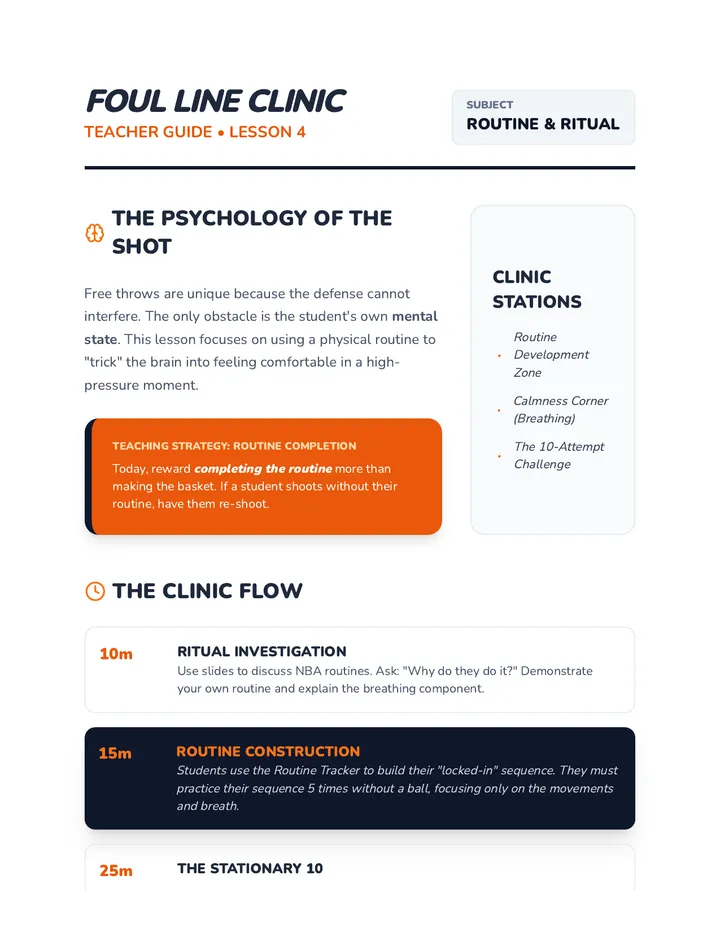 Foul Line Teacher Guide