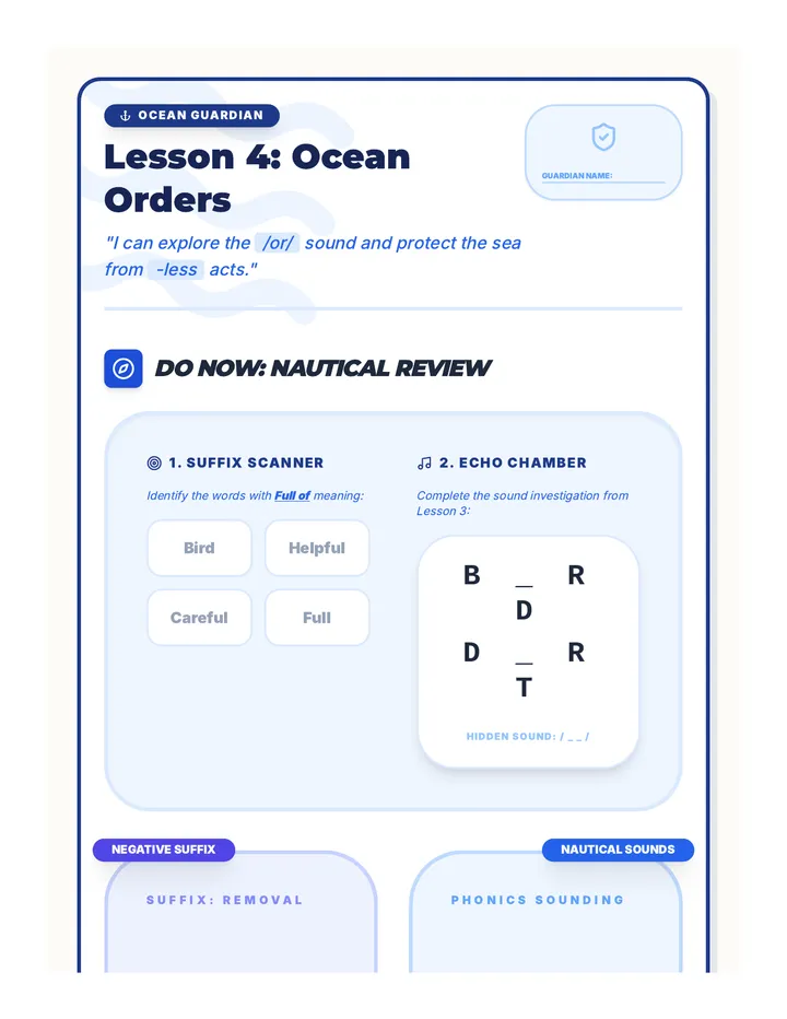 Ocean Orders Handout 4
