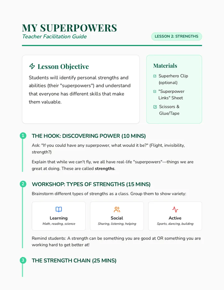 My Superpowers Teacher Guide