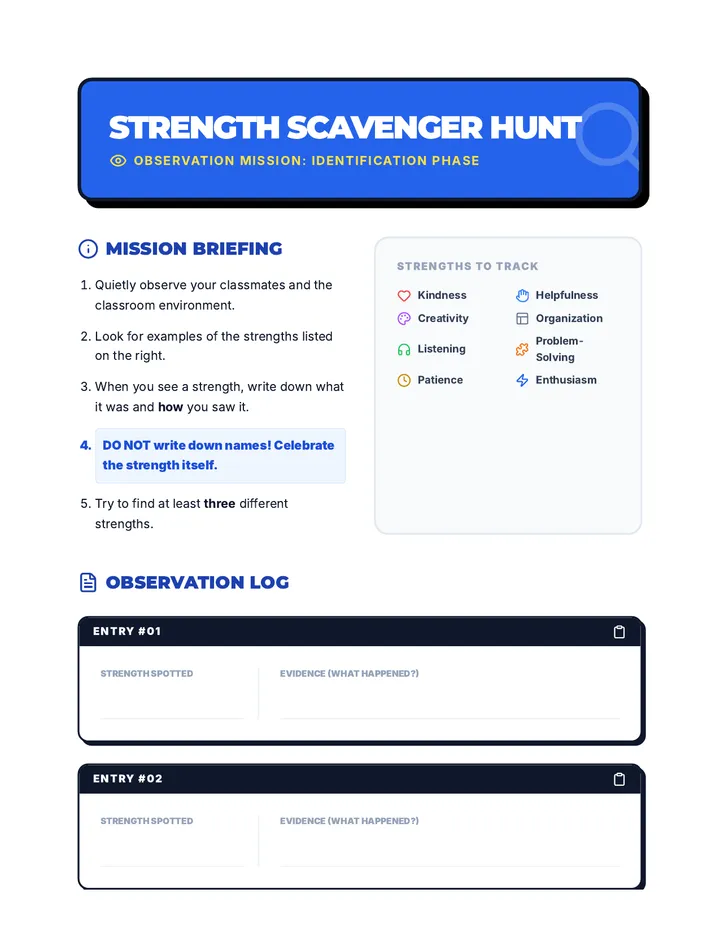 Strength Scavenger Hunt Activity