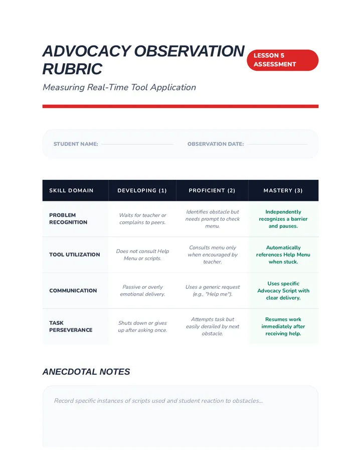 Advocacy Observation Rubric