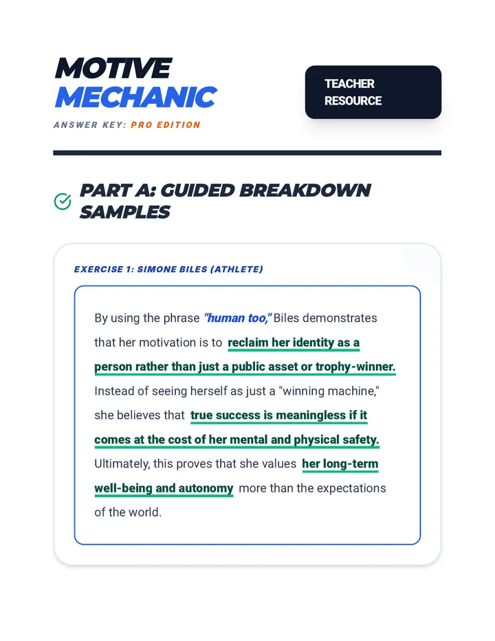 Motive Mechanic Answer Key