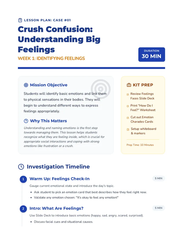 Week 1 Lesson Plan Teacher Resource