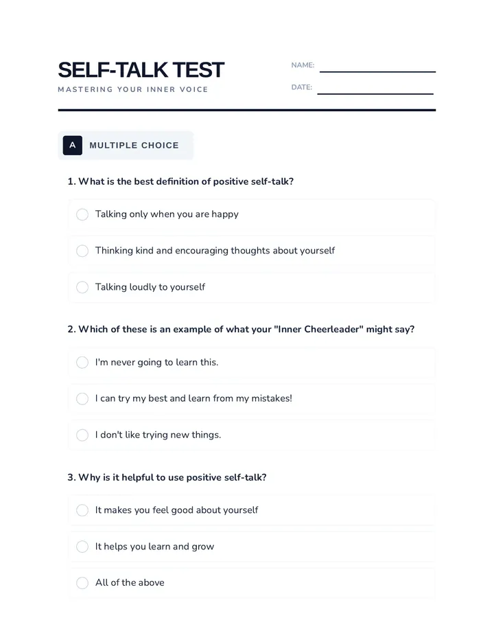 Self Talk Test