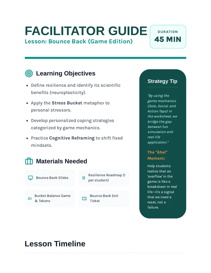 Bounce Back Teacher Guide