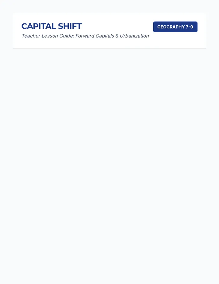 Capital Shift Teacher Guide
