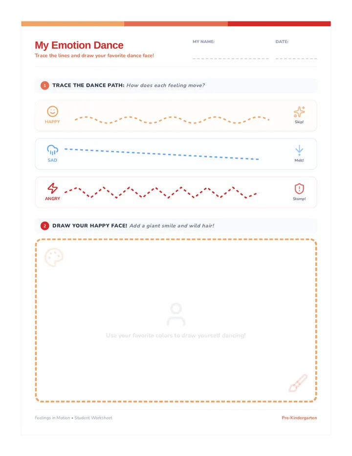 Emotion Dance Worksheet