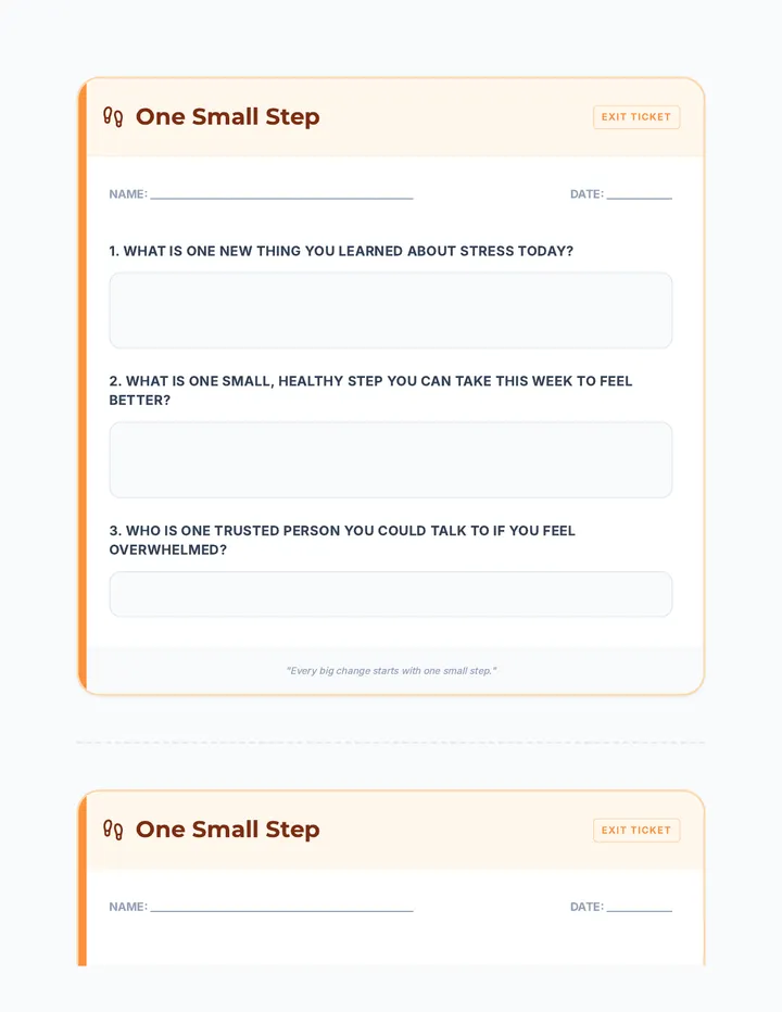 One Small Step Exit Ticket