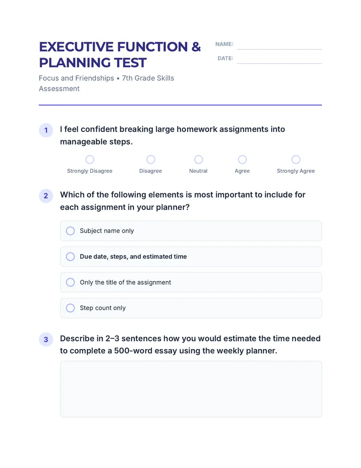 EF Planning Test