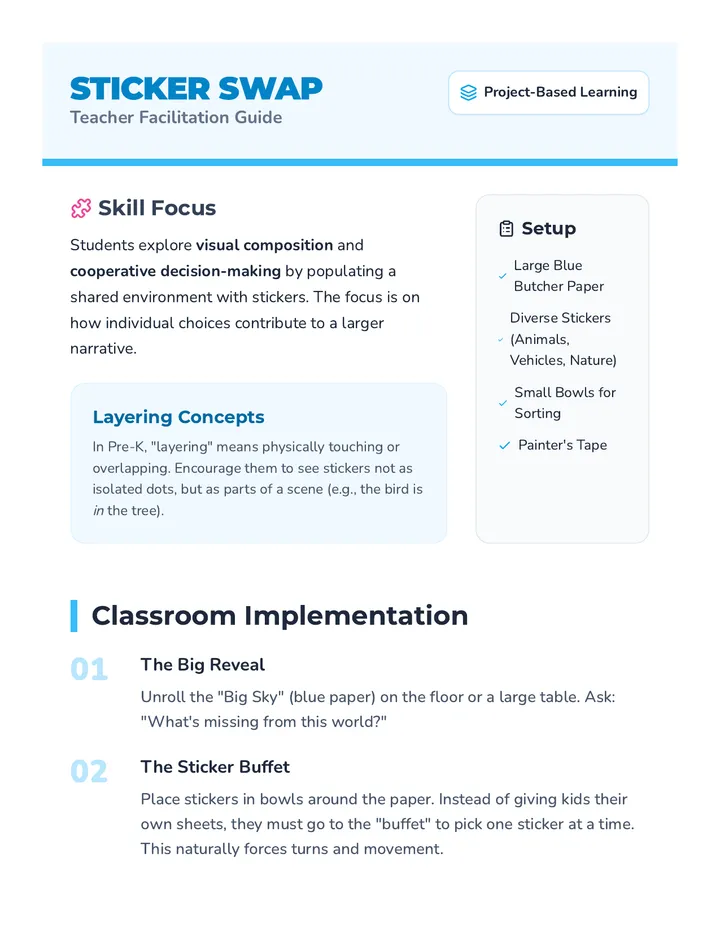 Sticker Swap Teacher Guide