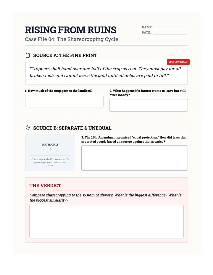 Sharecropping Analysis Sheet