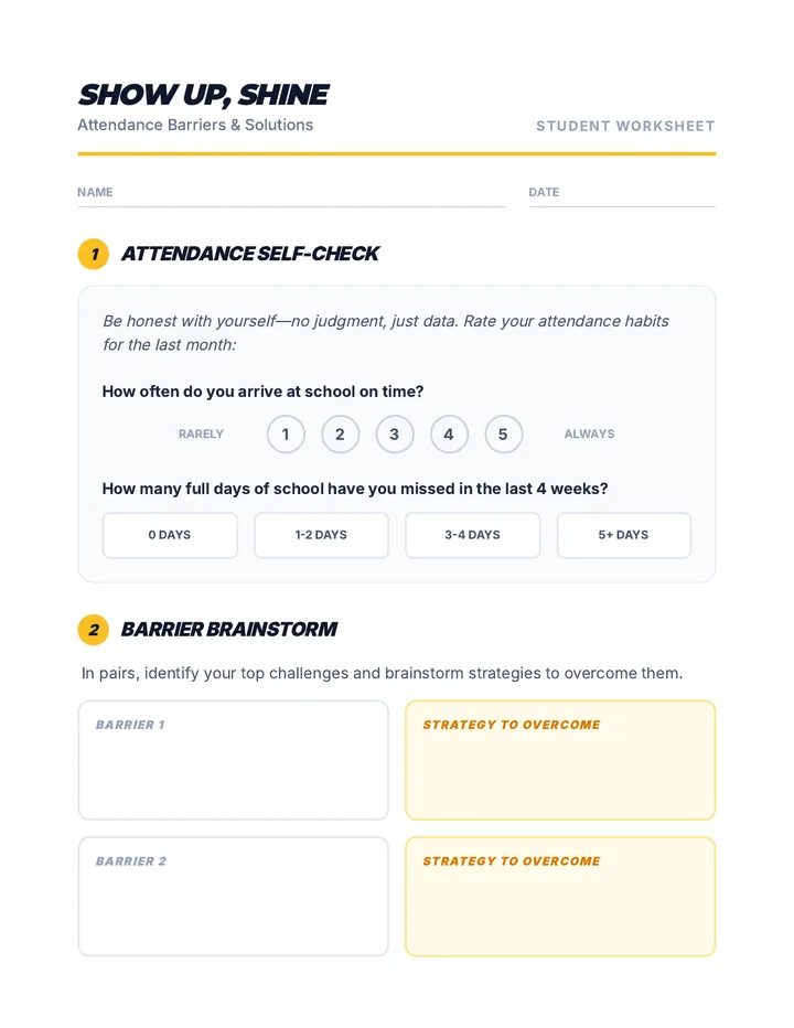 Attendance Barriers Worksheet