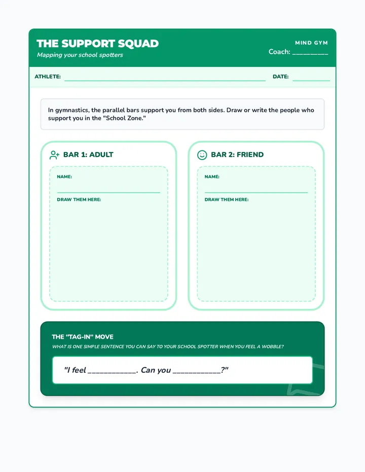 Support Squad Map Worksheet