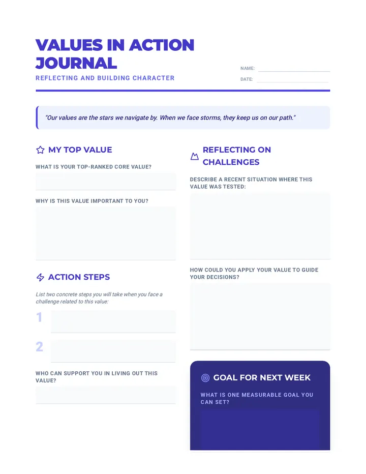 Values in Action Journal Document