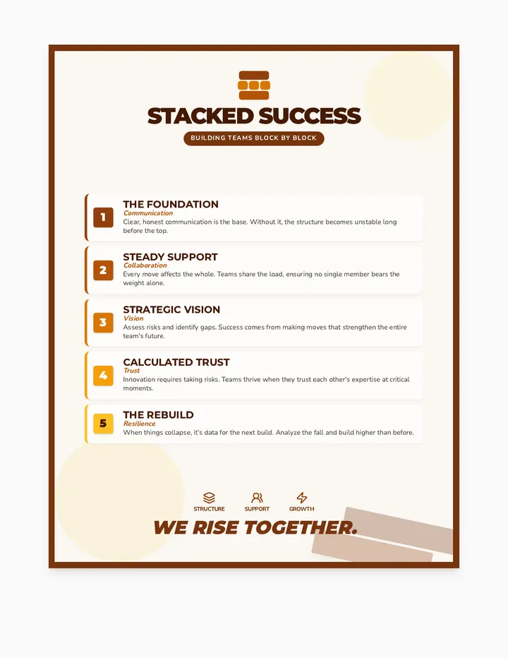 Stacked Success Poster One Page Safe Print