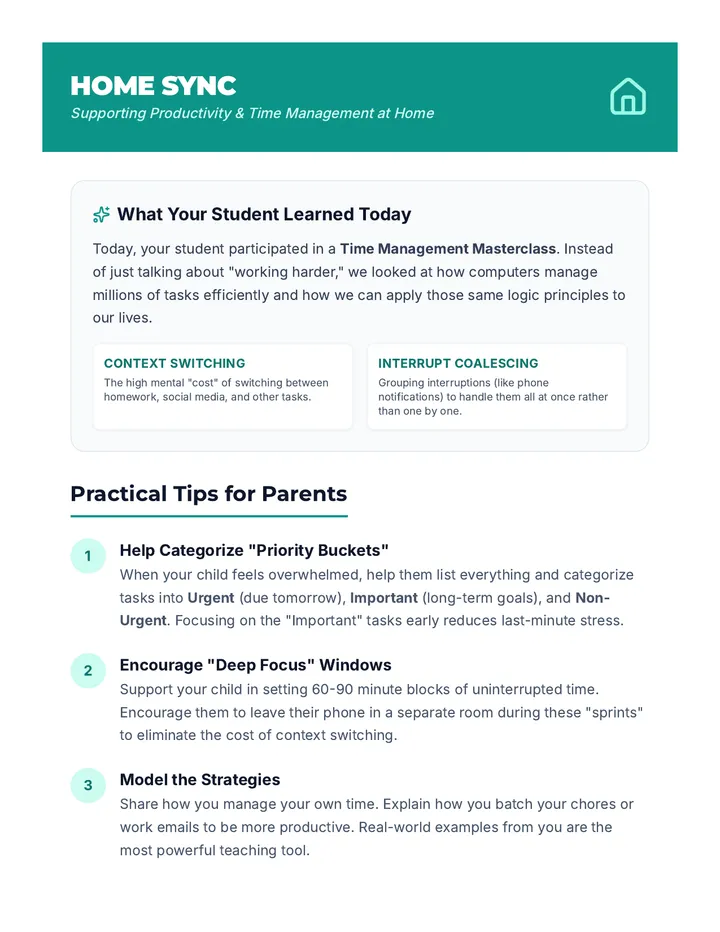 Home Sync Handout