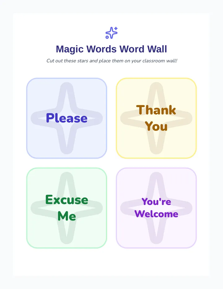 Magic Words Word Wall