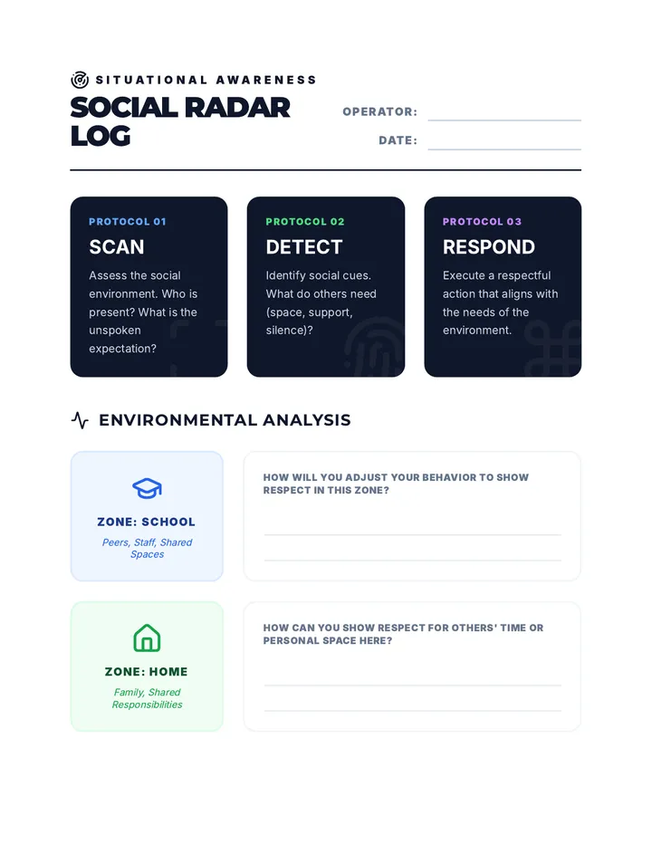 Social Radar Worksheet