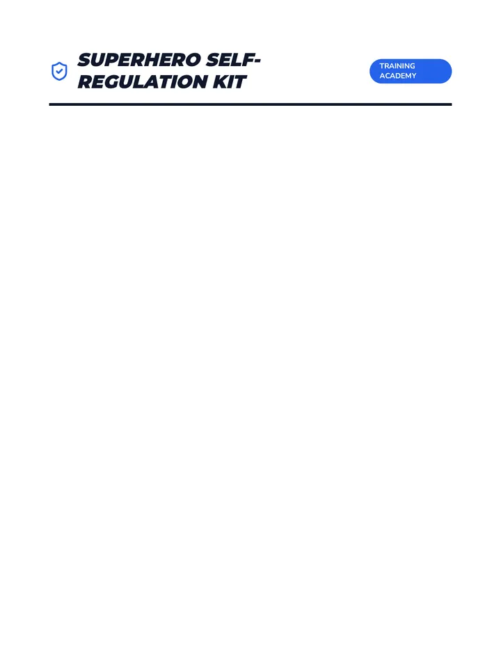 Superhero Self-Regulation Kit