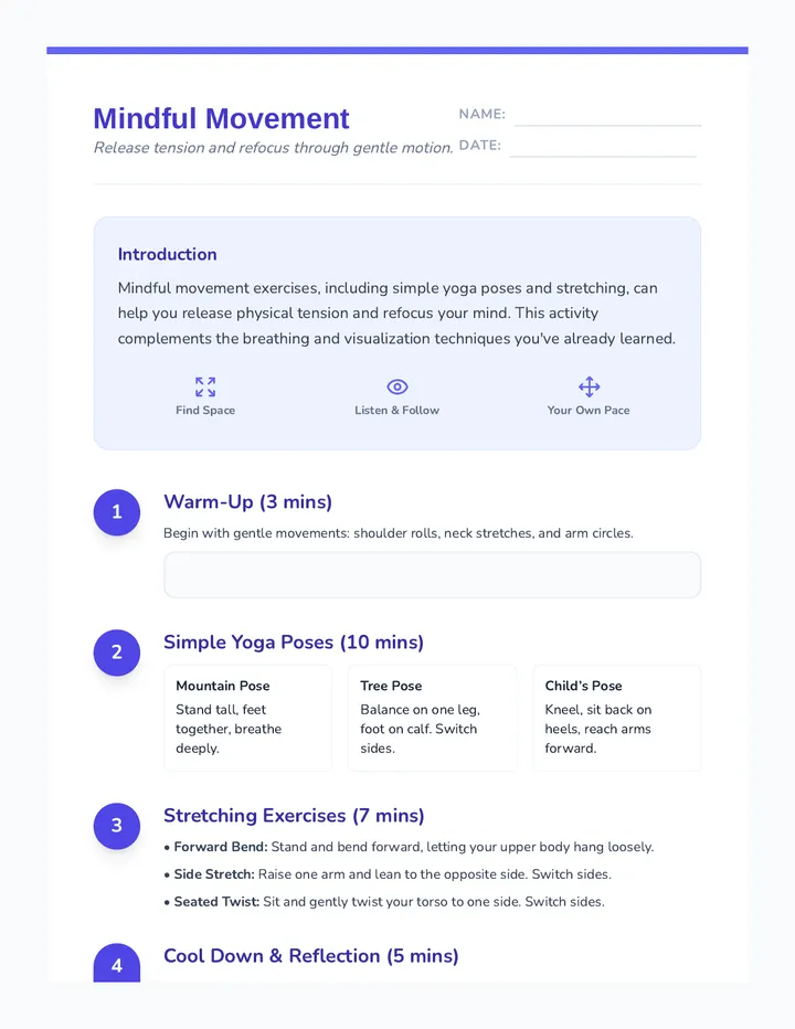 Mindful Movement Activity