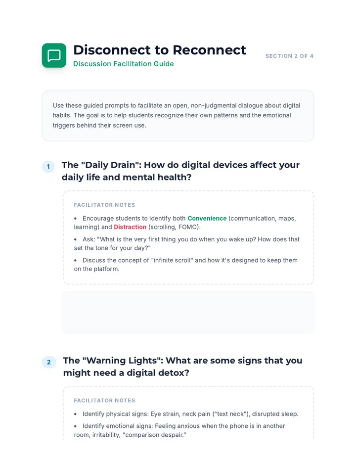 Disconnect Reconnect Discussion Guide