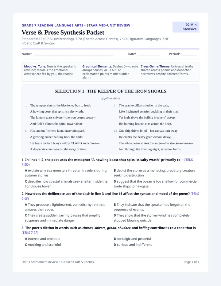 Stanza Showdown Student Packet