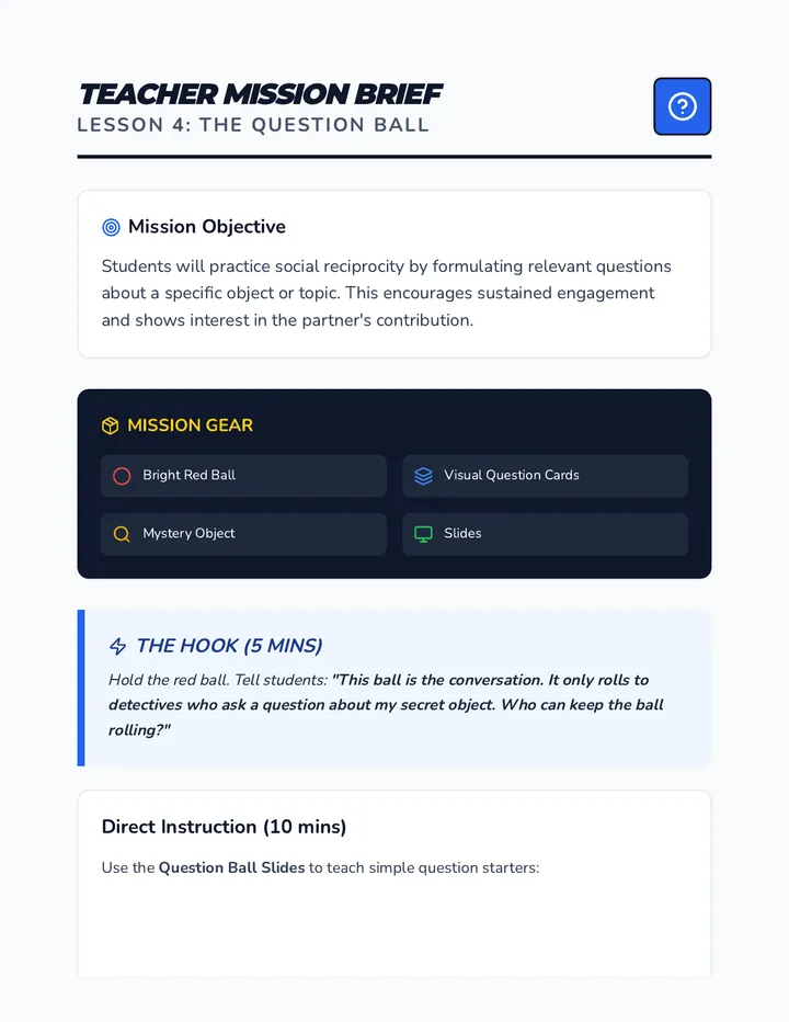 The Question Ball Teacher Guide